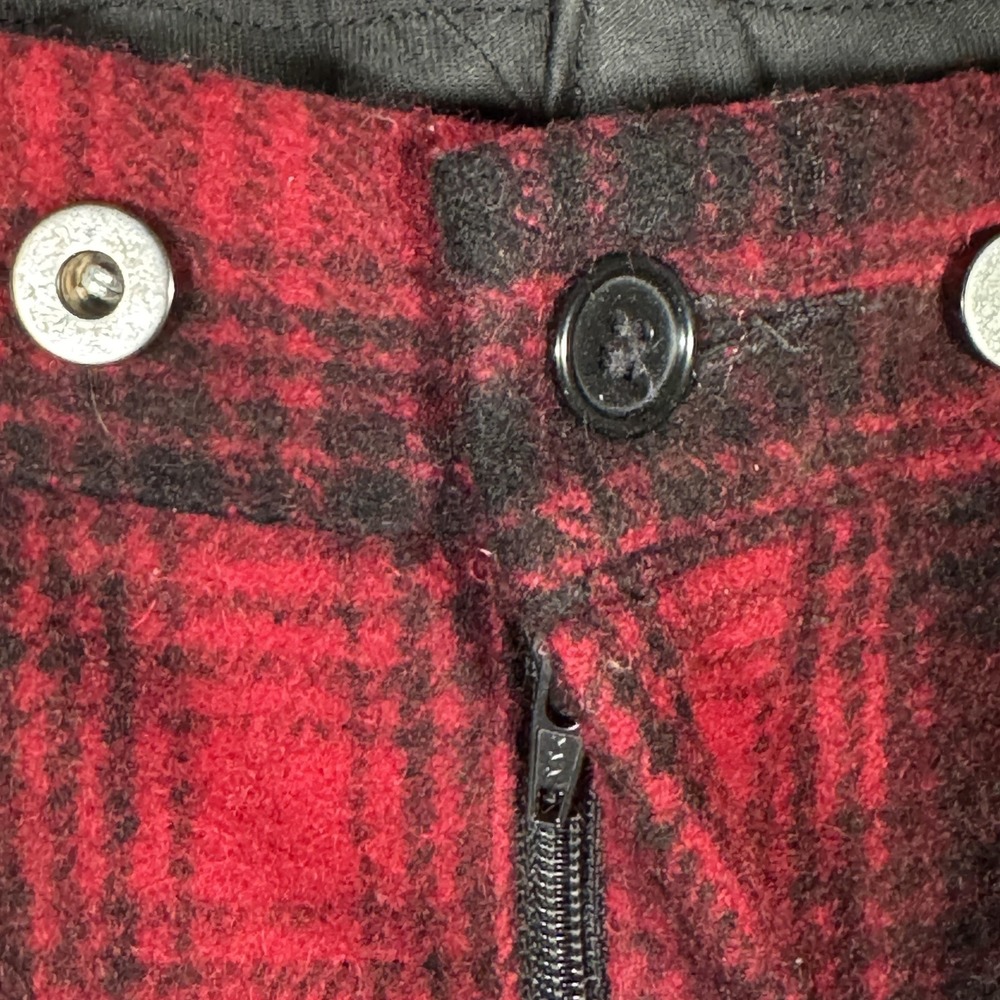 Woolrich Pants Mens 34x30 (Act 31x30) Red Plaid Wool Flannel Jogger Cuffed - Picture 5 of 13